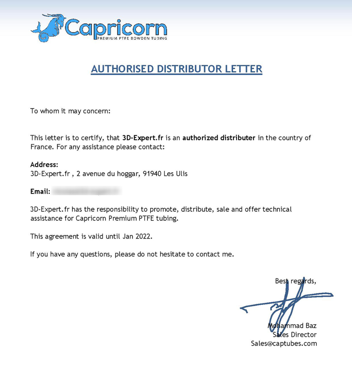 Tube Capricorn officiel 1,75mm (différentes tailles)